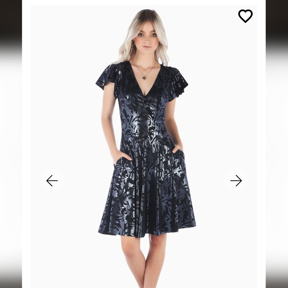 Blackmilk silver metallic filagree wrap long line dress- NWOT - never worn